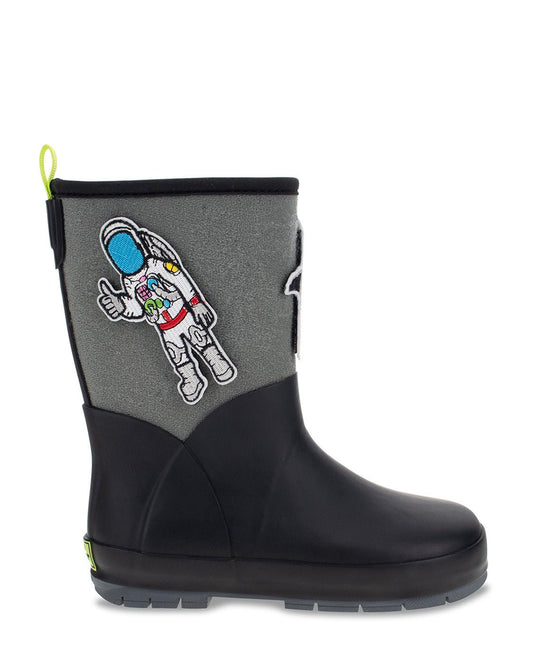 NEW Kids Puddle Patch Rain Boot - Black - WSC B2B