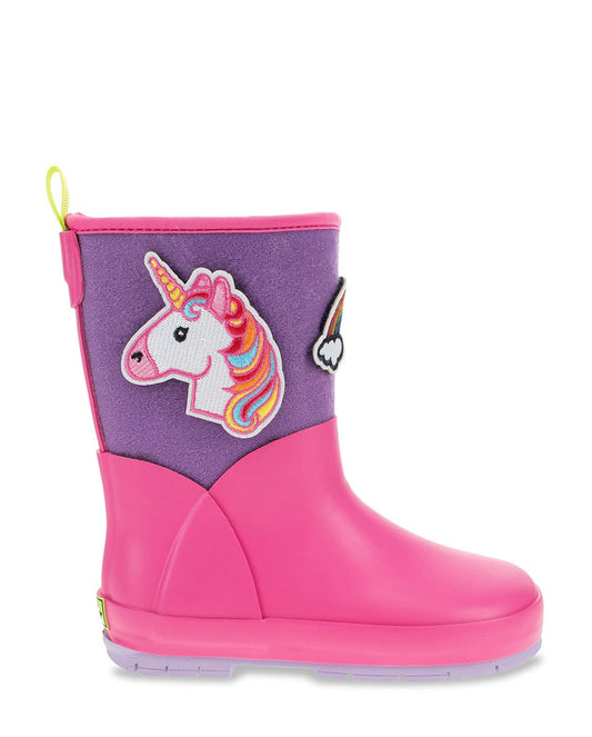 NEW Kids Puddle Patch Rain Boot - Pink - WSC B2B