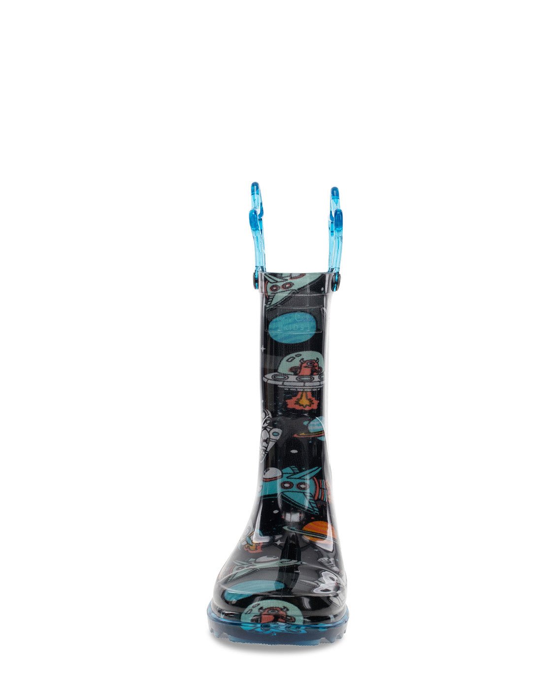 New! Kids Silly Space Lighted Rain Boot - Black - WSC B2B