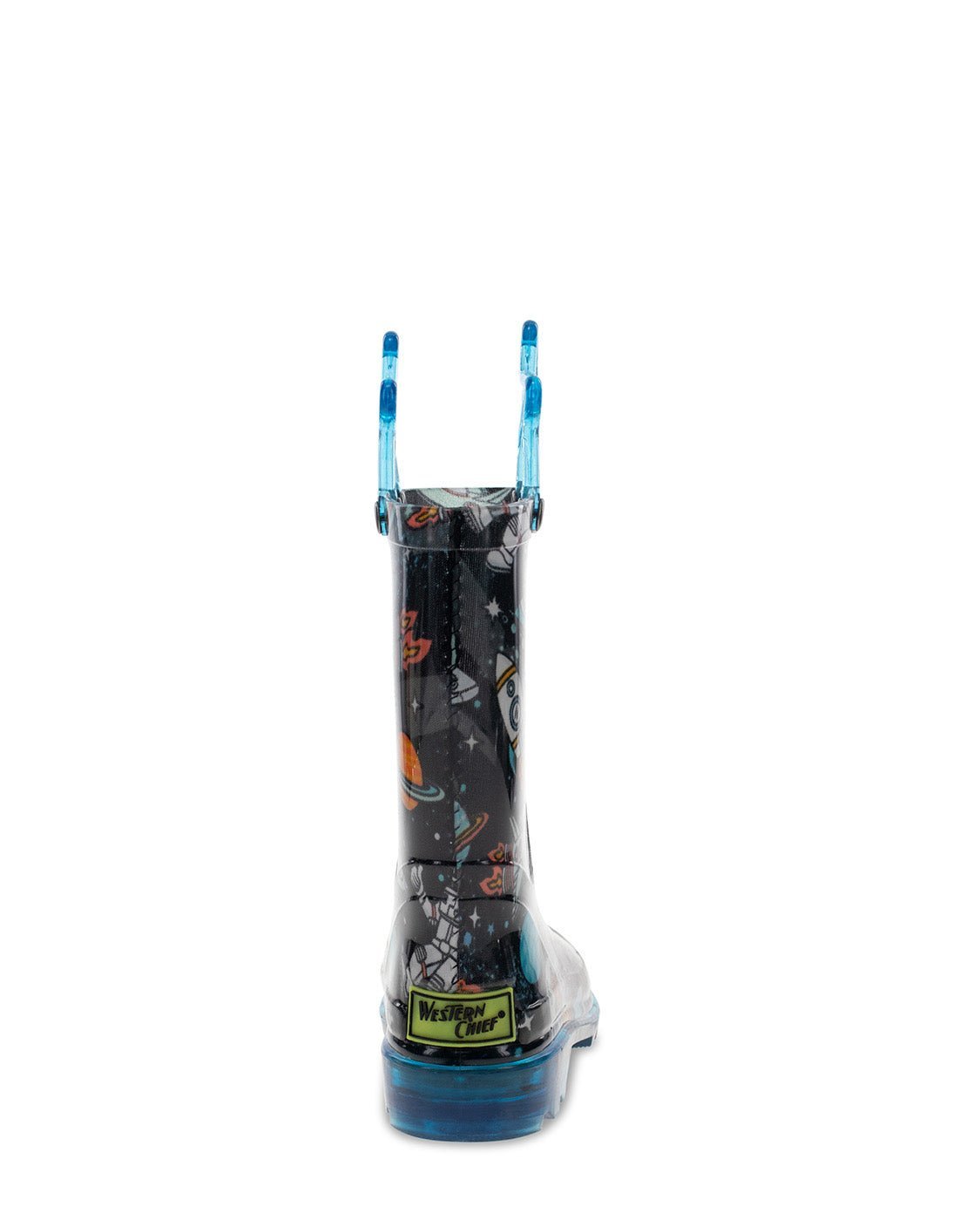 New! Kids Silly Space Lighted Rain Boot - Black - WSC B2B