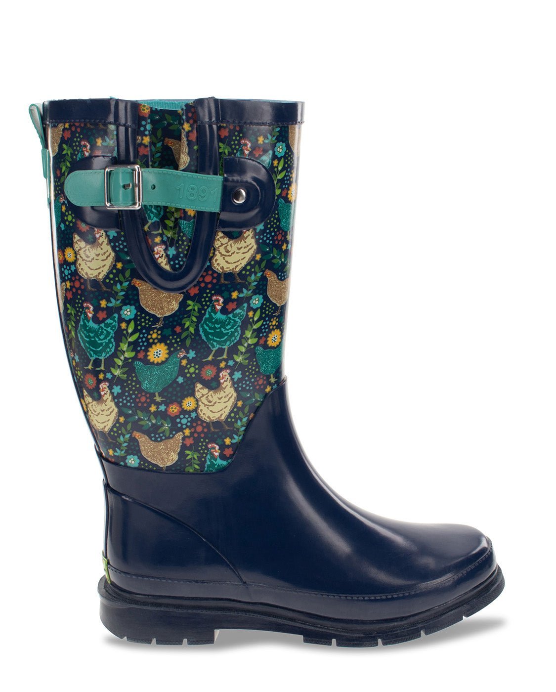 New! Women's Chicken Scratch Tall Rain Boot - Navy - WSC B2B