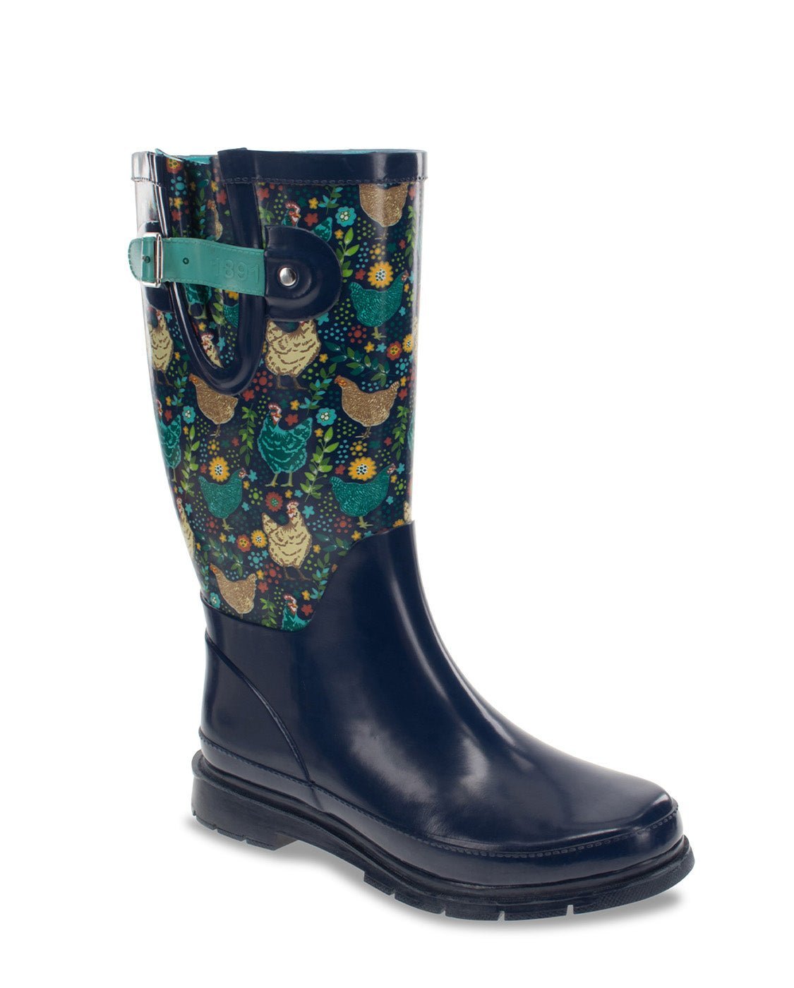 New! Women's Chicken Scratch Tall Rain Boot - Navy - WSC B2B