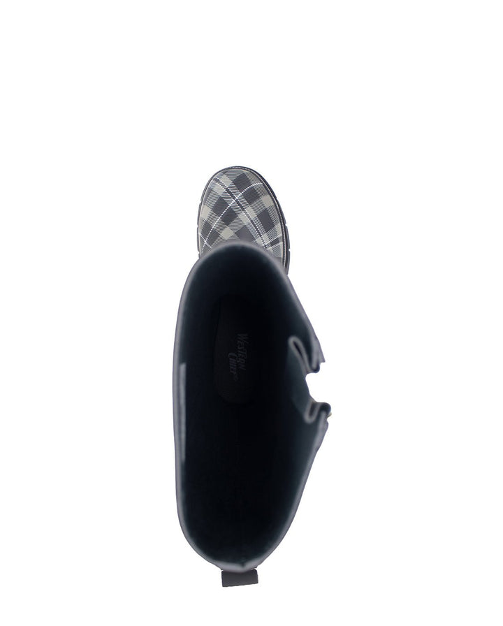 Women's Cabin Plaid Tall Rain Boot - Navy - WSC B2B