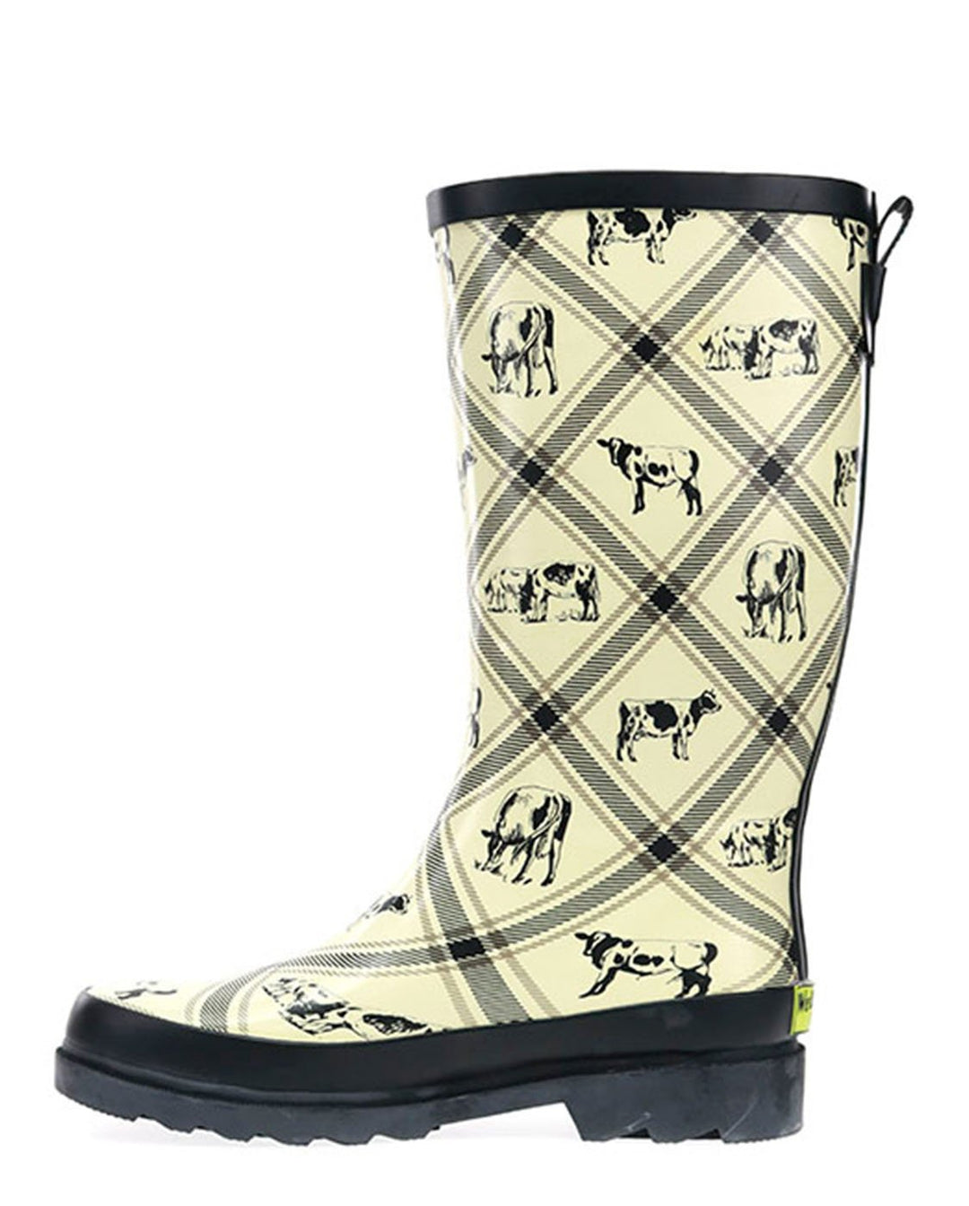 Women's Country Cows Tall Rain Boot - Cream - WSC B2B