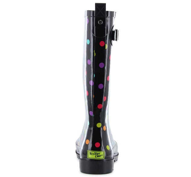 Women's Dot City Tall Rain Boot - Black - WSC B2B