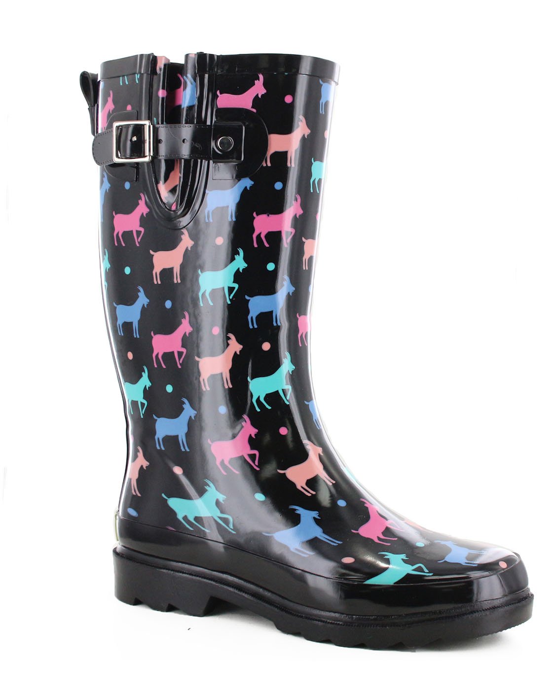 Women's Dotty Goats Tall Rain Boot - Black - WSC B2B