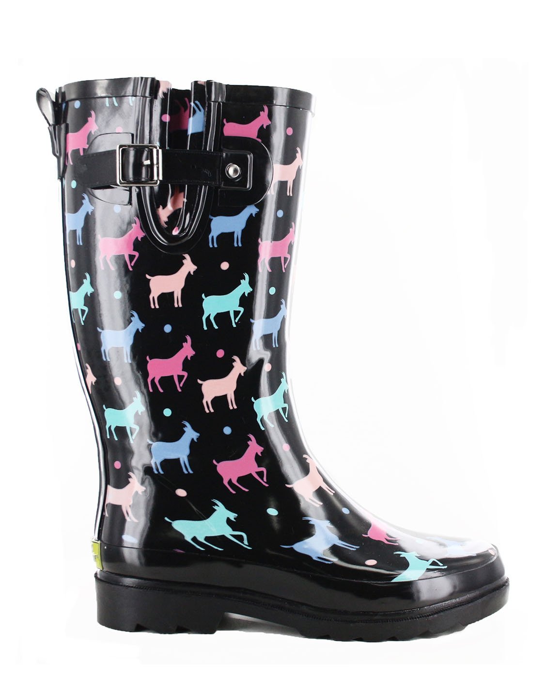 Women's Dotty Goats Tall Rain Boot - Black - WSC B2B