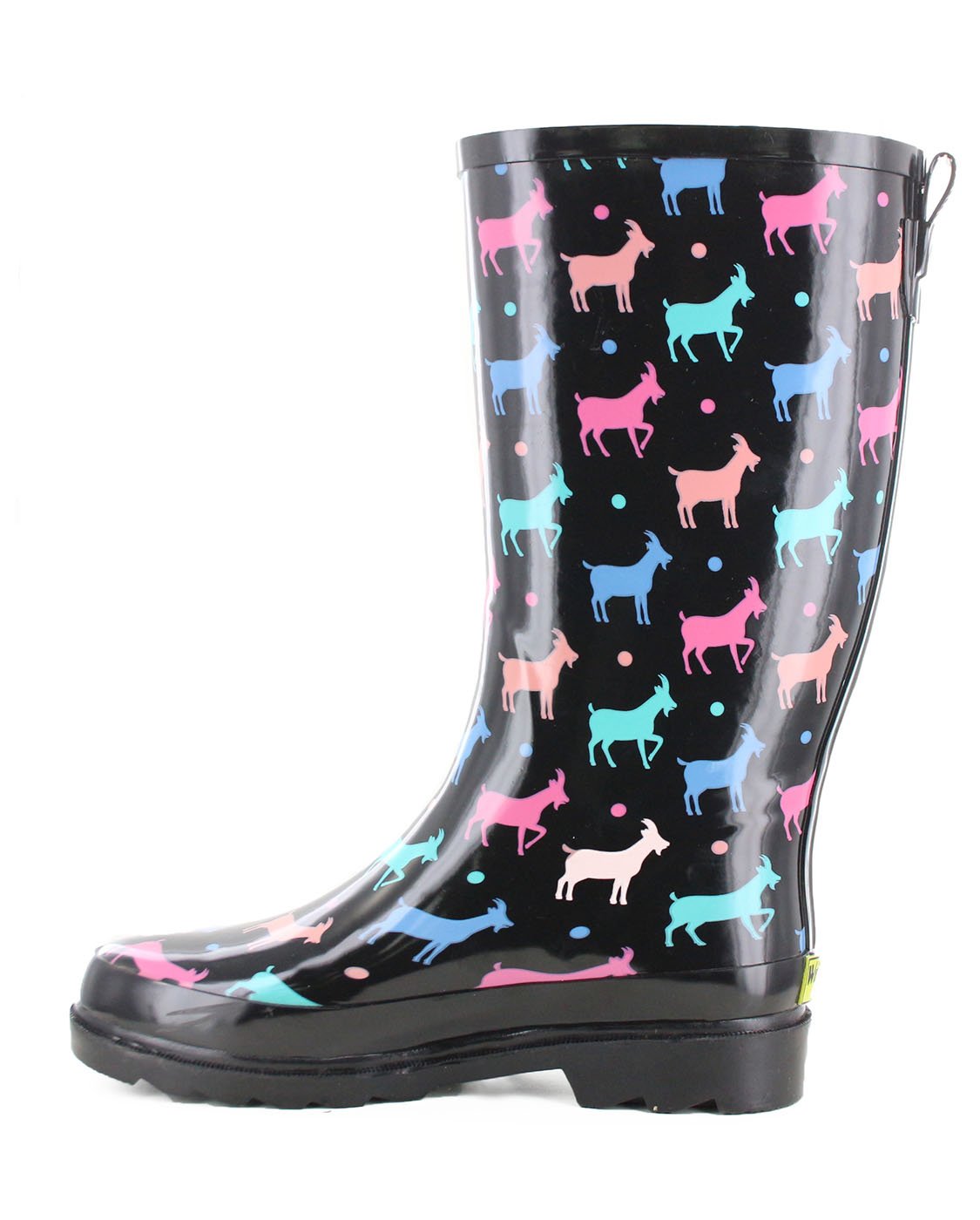 Women's Dotty Goats Tall Rain Boot - Black - WSC B2B