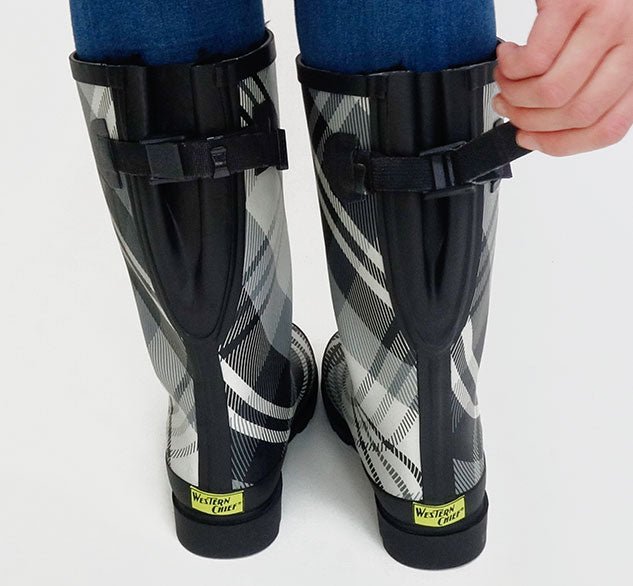 Women's Feminine Floral Wide Calf Rain Boot - Slate - WSC B2B