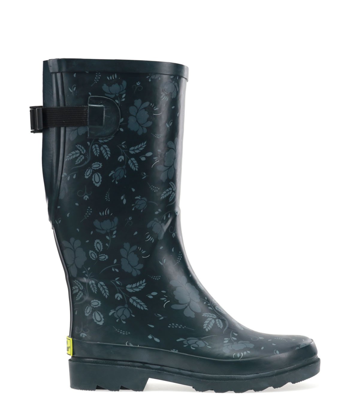 Women's Feminine Floral Wide Calf Rain Boot - Slate - WSC B2B