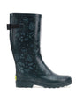 Women's Feminine Floral Wide Calf Rain Boot - Slate - WSC B2B