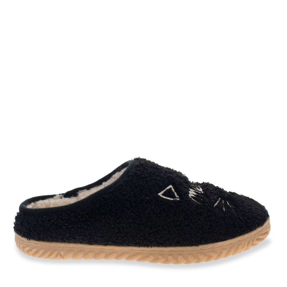 Women's Graphic Meowzzer Cat Slipper - Black - WSC B2B