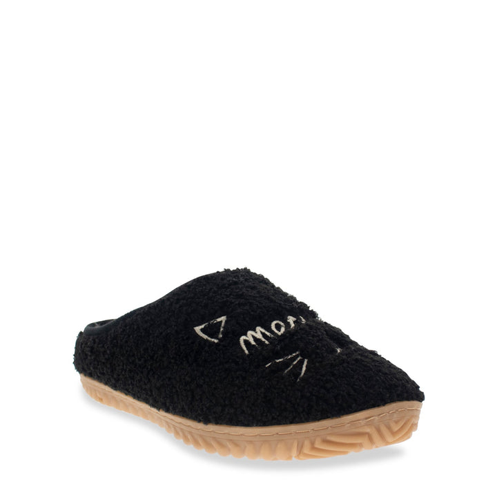 Women's Graphic Meowzzer Cat Slipper - Black - WSC B2B