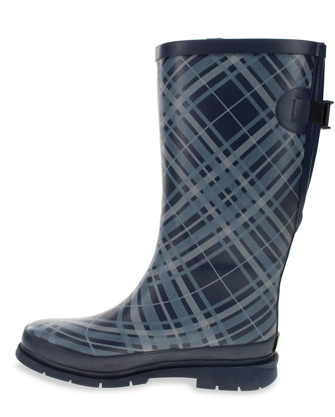 Women's Polar Plaid Wide Calf Rain Boot - Navy - WSC B2B