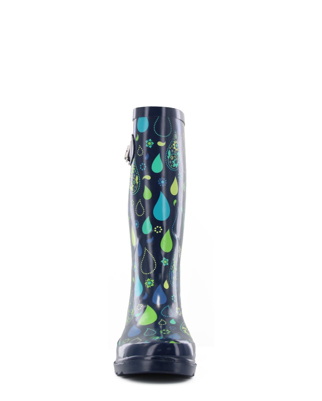 Women's Pouring Paisley Tall Rain Boot - Navy - WSC B2B