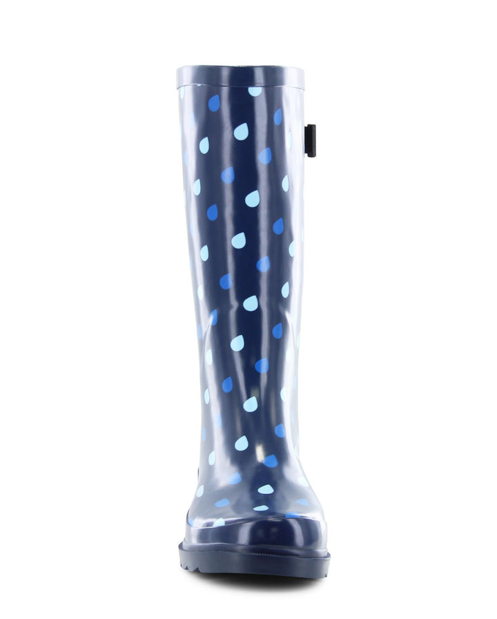 Women's Raindrop Wide Calf Rain Boot - Blue - WSC B2B